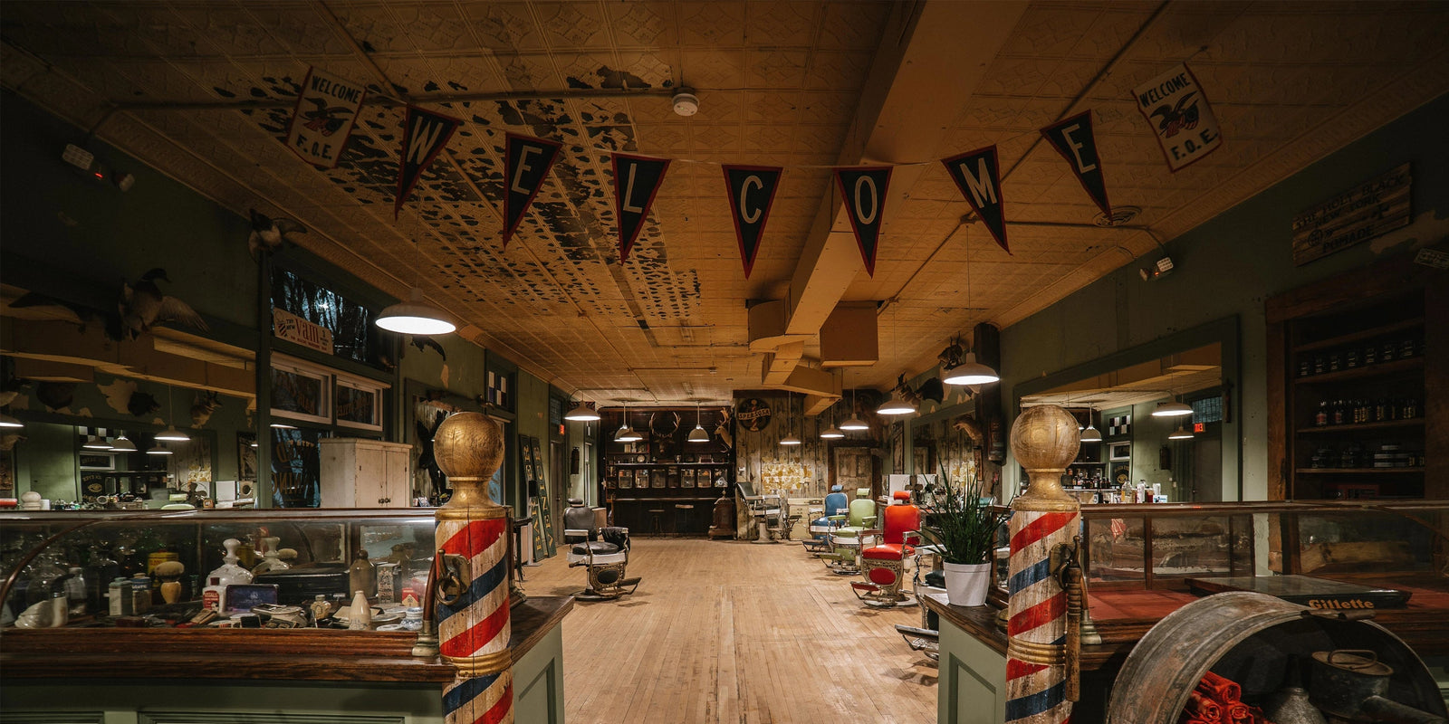 The Holy Black Barbershop interior in Lindenhurst, NY