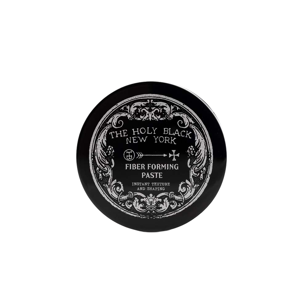 The Holy Black Fiber Forming Paste — men's hair paste with natural hold and matte finish