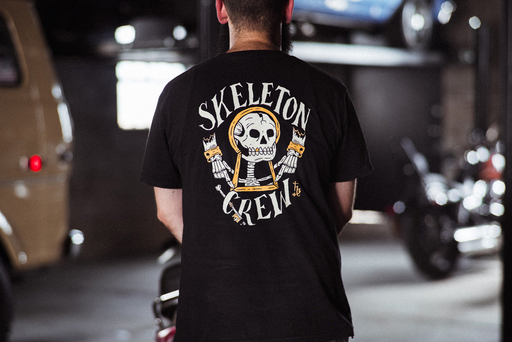 The Holy Black — men's graphic tee — close-up detail