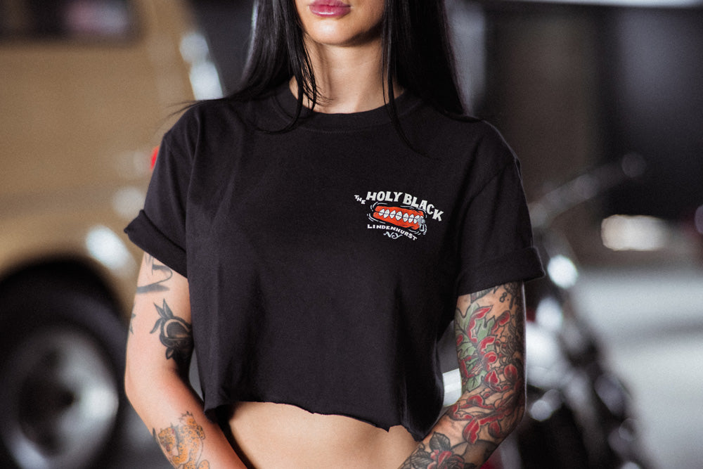 The Holy Black — men's graphic tee — in use