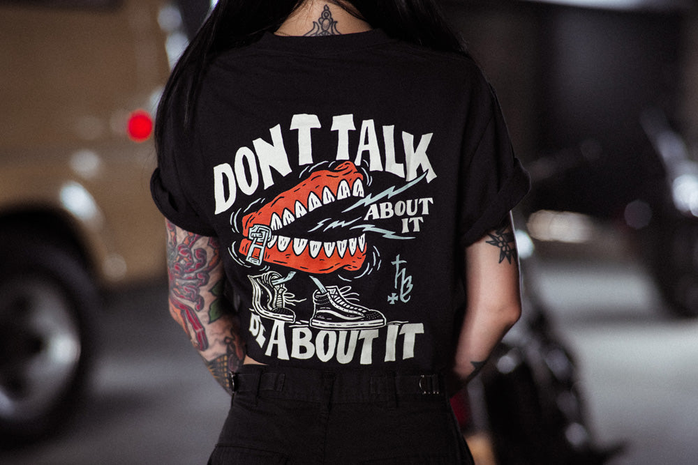 The Holy Black — men's graphic tee — lifestyle shot