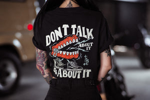 The Holy Black — men's graphic tee — lifestyle shot