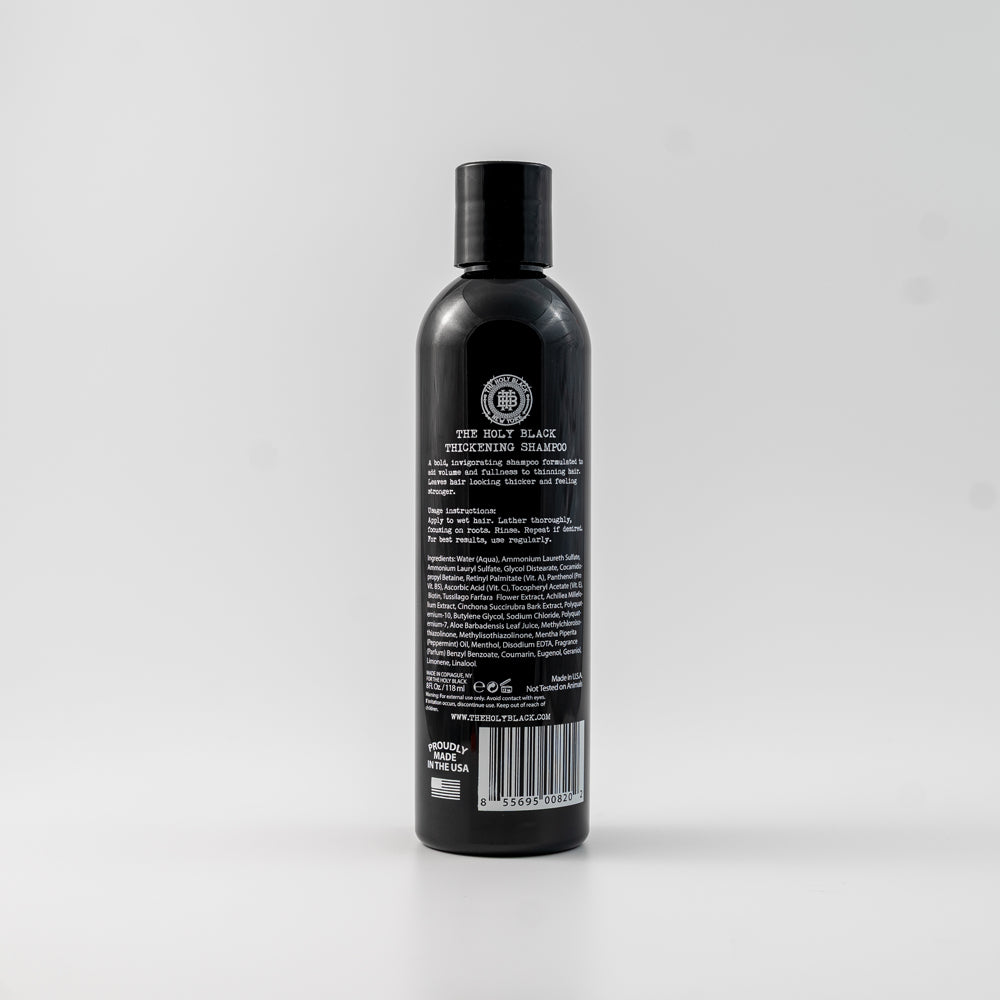 The Holy Black Thickening Shampoo — men's volumizing shampoo for thin or fine hair