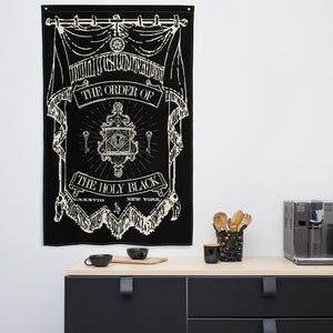 The Holy Black — banner flag — close-up detail