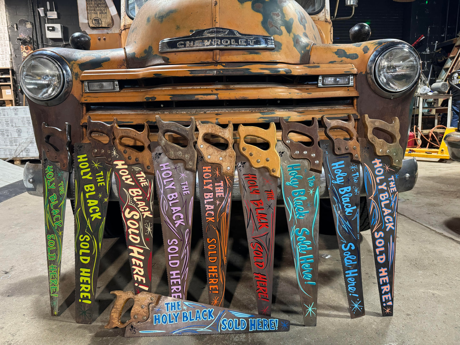 The Holy Black Hand Painted Saw Sign — men's grooming product