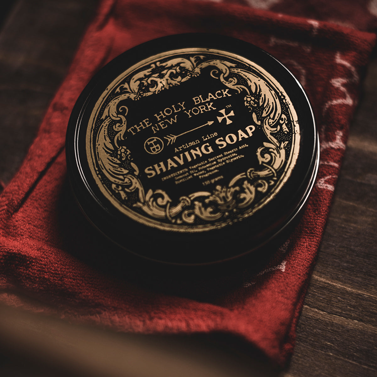 The Holy Black Artisan Line Shaving Soap — small batch shaving soap puck for safety razor