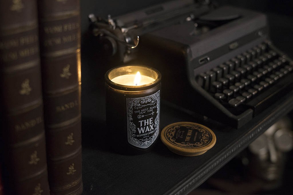 The Holy Black — scented candle — close-up detail