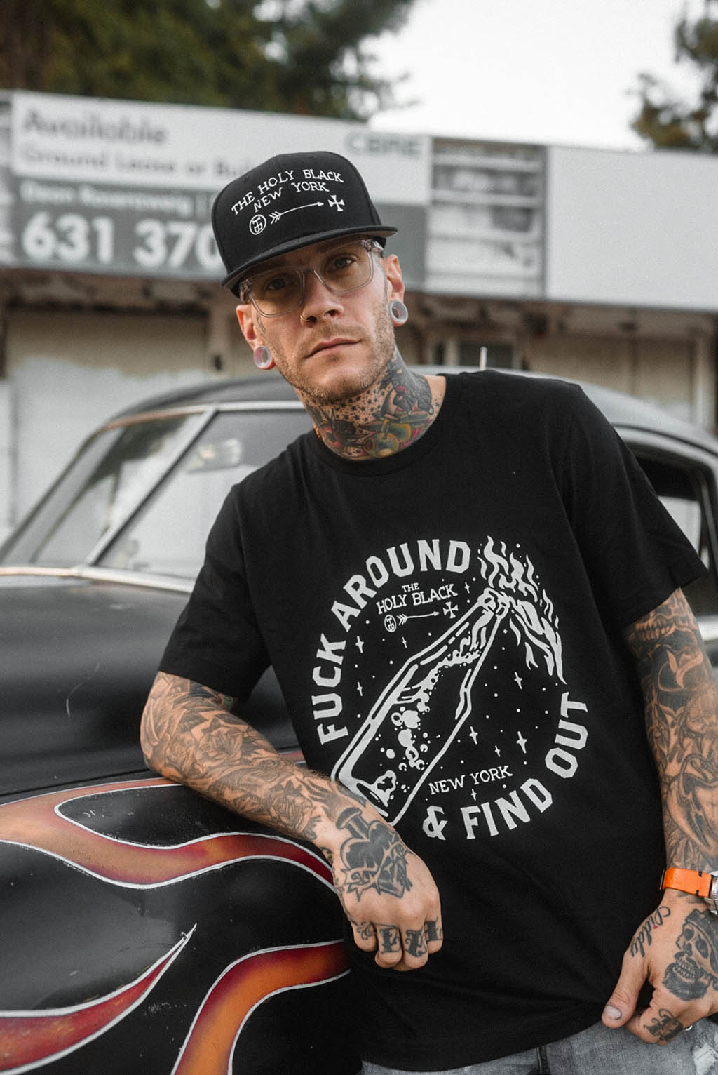 The Holy Black — snapback cap — in use