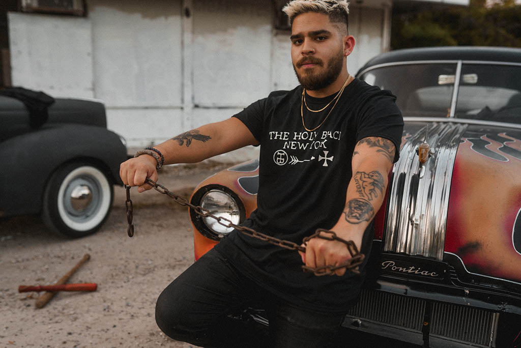 The Holy Black — men's graphic tee — product detail