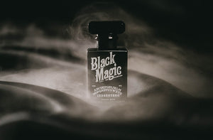 The Holy Black Black Magic cologne bottle detail