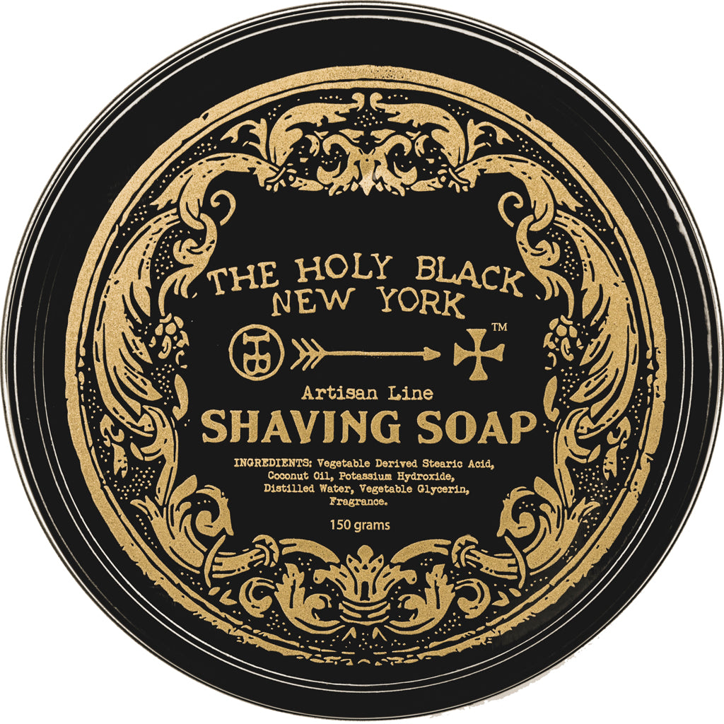 The Holy Black Artisan Line Shaving Soap — small batch shaving soap puck for safety razor