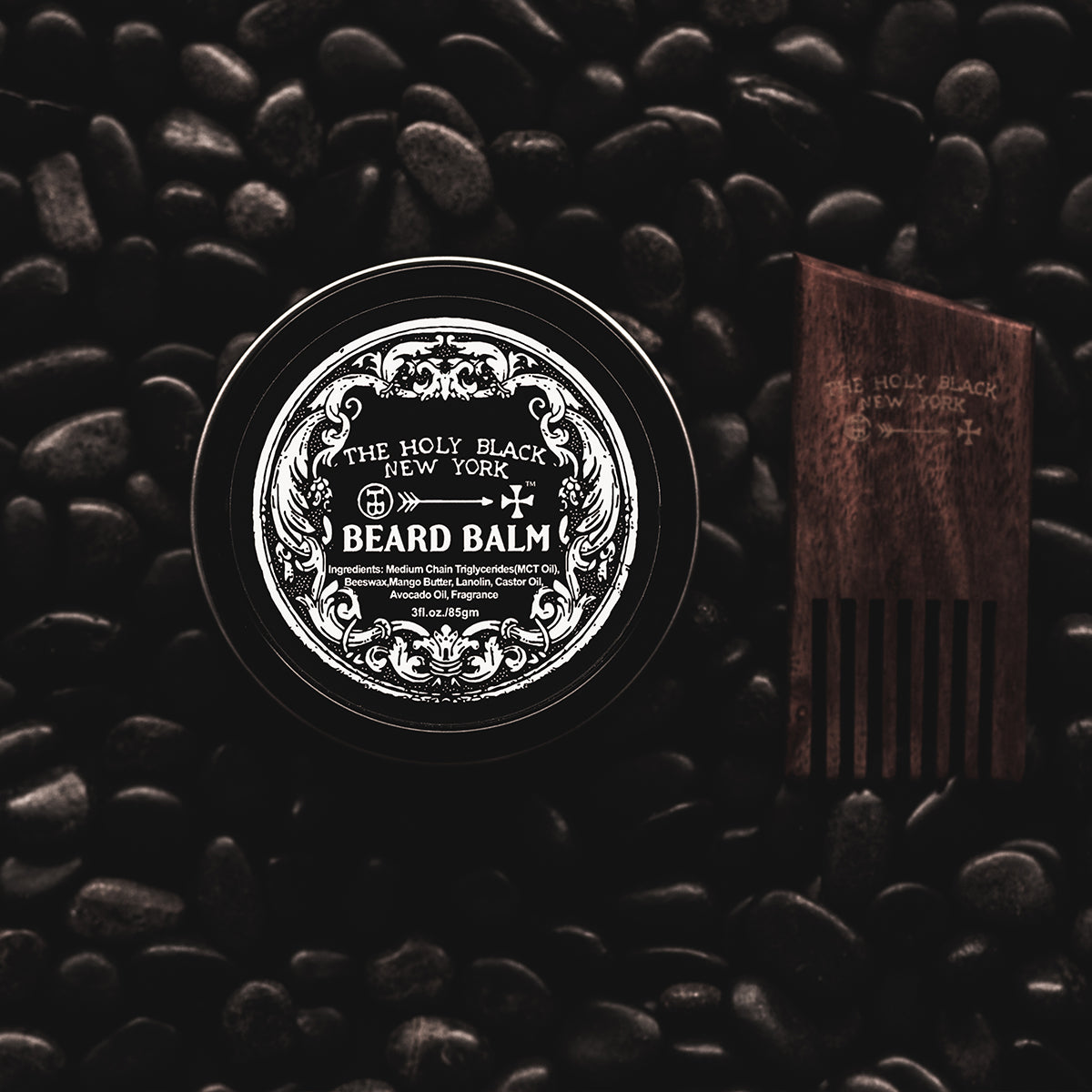 The Holy Black Beard Balm — shapes and conditions medium to long beards
