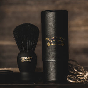 The Holy Black True Black Shave Brush bristle detail — synthetic knot shaving brush