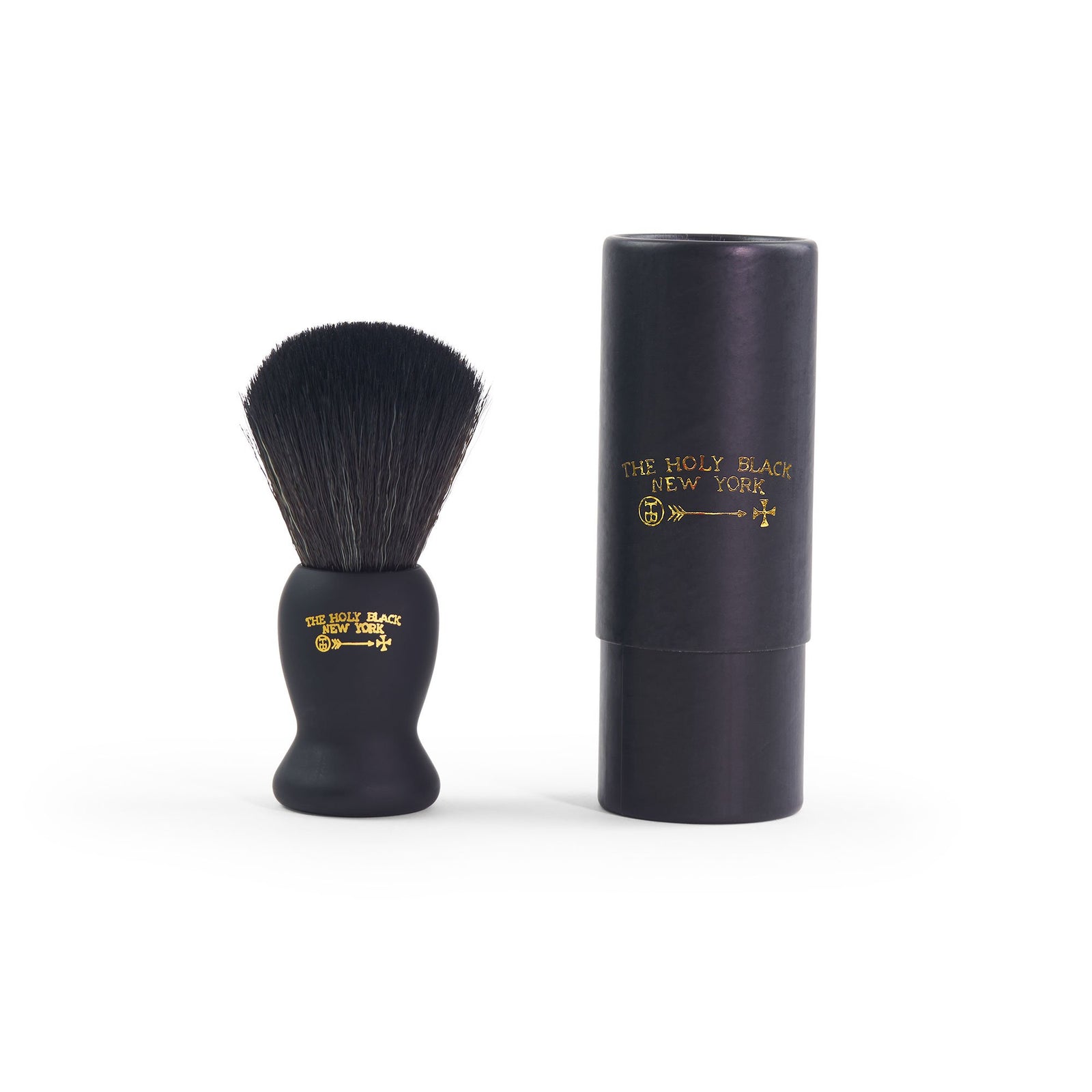 The Holy Black True Black Synthetic Shave Brush — men's shaving brush for building lather