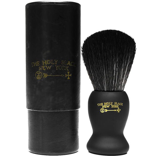 The Holy Black True Black Shave Brush — men's synthetic shave brush — product photo