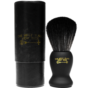 The Holy Black True Black Shave Brush — men's synthetic shave brush — product photo