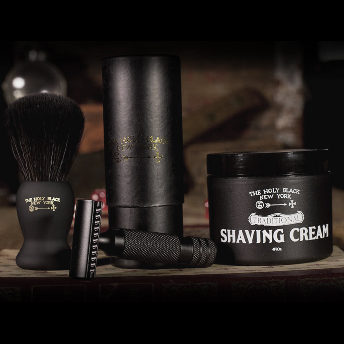 The Holy Black Executive Shave Set — men's grooming product