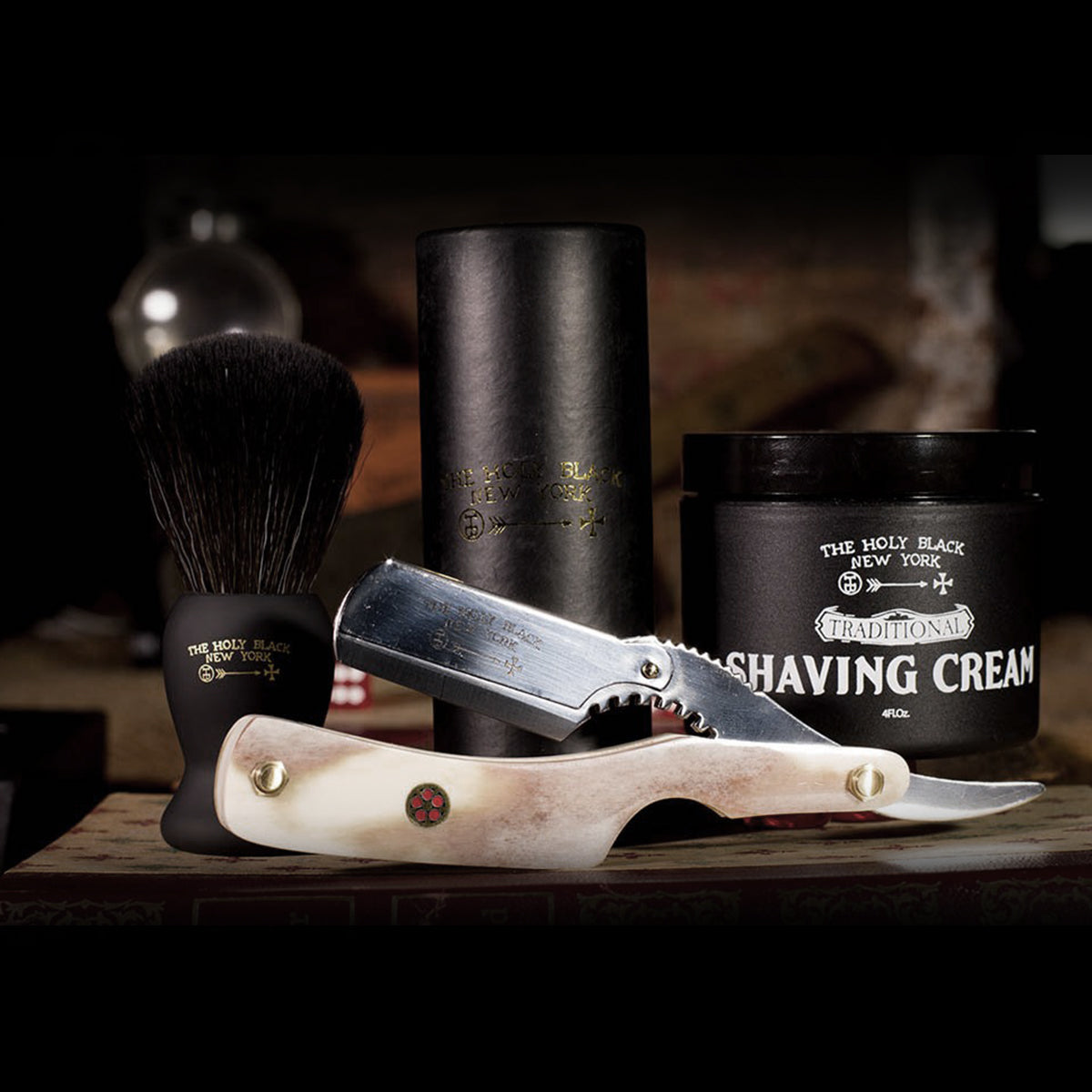 The Holy Black Executive Shave Set — men's grooming product