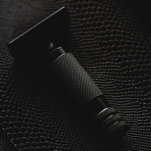 The Holy Black SR-71 Safety Razor with branded packaging