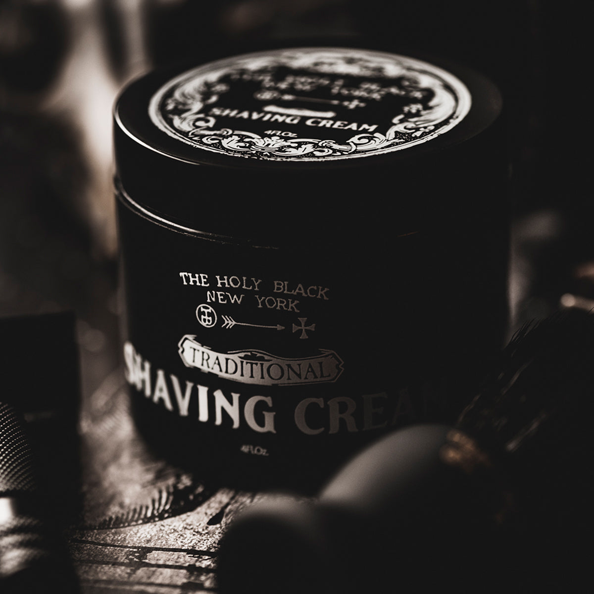 The Holy Black Shaving Cream — lubricating shave cream for a close comfortable shave